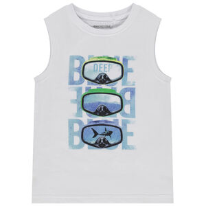 Αμάνικο μπλουζάκι print φαντεζί για αγόρι 