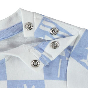 Κοντομάνικο μπλουζάκι με σχέδιο σκακιέρα και φαντεζί print για bebe αγόρι 