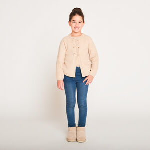 Ζακέτα πλεκτή με τρουκς και φιόγκους για κορίτσι 