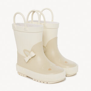 Μπότες βροχής με λαβές και παιχνιδιάρικο μοτίβο λαγού για bebe κορίτσι 