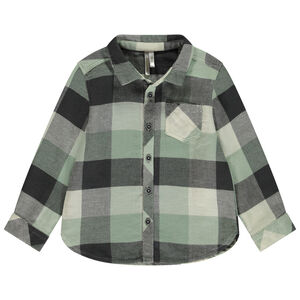 Πουκάμισο μακρυμάνικο με καρό σχέδιο και τσέπη για αγόρι 