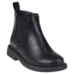Bottines noires effet cuir avec empiècement croco du 24 au 27 