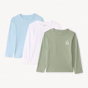 Σετ από 3 μονόχρωμα μακρυμάνικα μπλουζάκια για αγόρι 