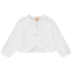 Γιλέκο πλεκτό σε διχτυωτό πλέγμα για μωρό κορίτσι 