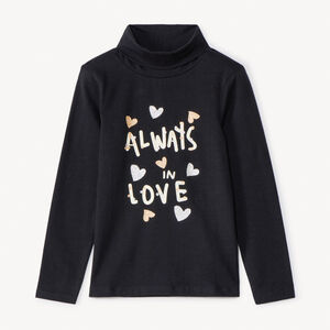 Πλεκτό πουλόβερ με ψηλό γιακά και φανταχτερό σχέδιο για κορίτσι 