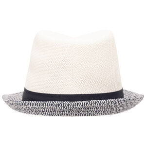 Ψάθινο καπέλο Borsalino διχρωμίας με κορδέλα για αγόρι 