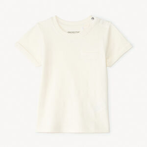 T-shirt κοντομάνικο απλό από ζέρσεϊ με εφέ ποπ κορν για μωρό αγόρι 