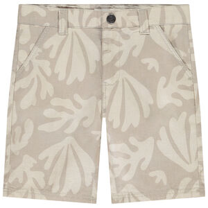 Βερμούδα φαντεζί από πάνινο με σχέδιο φύλλων για αγόρι 