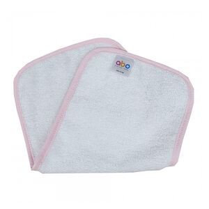 Λαβέτα Λευκή-Ροζ 20*40 -ABO 