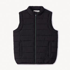 Αμάνικο καπιτονέ πάνινο μπουφάν μονόχρωμο για αγόρι 