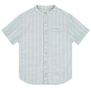 Πουκάμισο κοντομάνικο με ρίγες και γιακά mao για αγόρι 