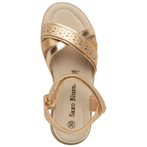 Σανδάλια χρυσά με scratch effet δέρματος με λουράκια για κορίτσι 