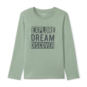 Μπλούζα με μακριά μανίκια σε jersey με ανάγλυφο σχέδιο για αγόρι 