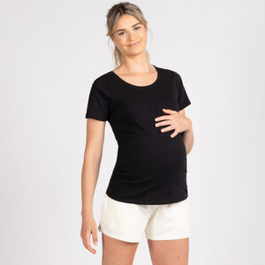 Κοντομάνικη μπλούζα εγκυμοσύνης μονόχρωμη από jersey 