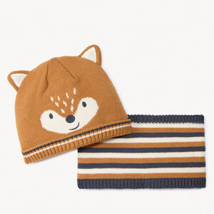 Σετ πλεκτό σκουφάκι και snood με παιχνιδιάρικο σχέδιο για μωρό 