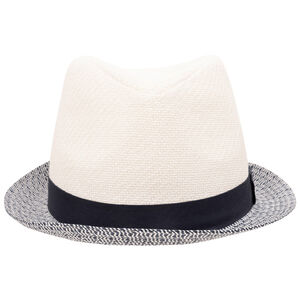 Ψάθινο καπέλο Borsalino διχρωμίας με κορδέλα για αγόρι 