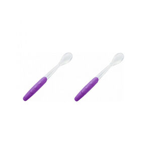 Μαλακό Κουταλάκι Σιλικόνης Πρώτης Βρεφικής Ηλικίας 4m+ ,2τεμ Μωβ 