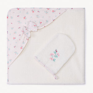 Σέτ ατσαλιού 2 τεμαχίων με λουλούδια για κορίτσι μωρού. 