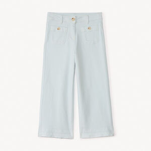 Παντελόνι τζιν φαρδύ με κουμπιά από συνθετική κεχριμπάρι για κορίτσι 