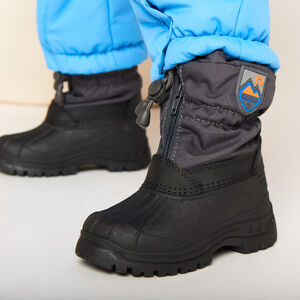 Δίχρωμα après-ski με φερμουάρ και λαστιχένιο σήμα για bebe αγόρι 