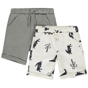 Σέτ 2 βερμούδων από πλεκτό για μωρό αγόρι 