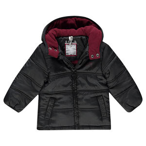 Καπιτονέ μπουφάν με κουκούλα και φλις επένδυση 