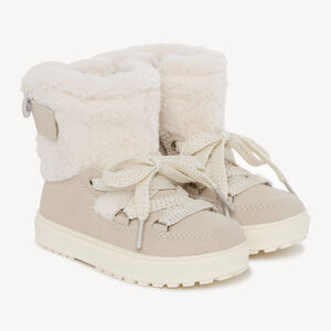 Μποτάκια διπλού υλικού après-ski με moumoute για bebe κορίτσι 