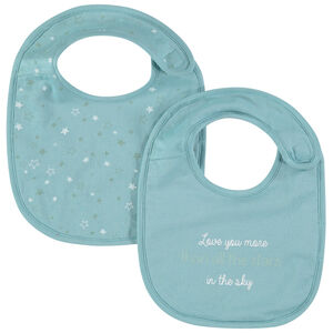 Σετ από 2 σαλιάρες με μήνυμα και εκτυπωμένα αστέρια 