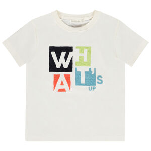 Κοντομάνικο μπλουζάκι με κεντημένο σχέδιο μωσαϊκού για αγόρι 