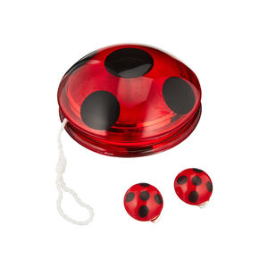 Σετ yoyo και σκουλαρίκια Lady Bug Miraculous με κόκκινες βούλες και κλιπ 
