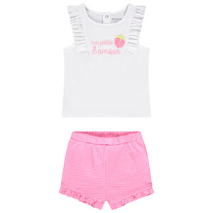 Σετ κοντό με σορτς εφέ κλοκέ για bebe κορίτσι 