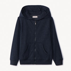 Ζακέτα με κουκούλα από molleton μονόχρωμη για αγόρι 