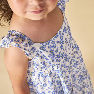 Φόρεμα με τιράντες με βολάν και λουλουδάτο σχέδιο για μωρό κορίτσι 