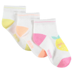 Σετ 3 ζευγάρια ασορτί κάλτσες με ζακάρ φρούτα  