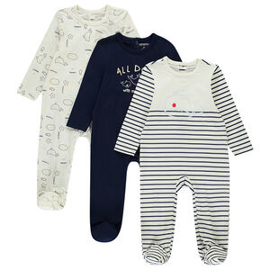 Σετ από 3 φορμάκια με σχέδιο φάλαινας για μωρό αγόρι με διαφορετικές ανοίξεις ανάλογα με την ηλικία 