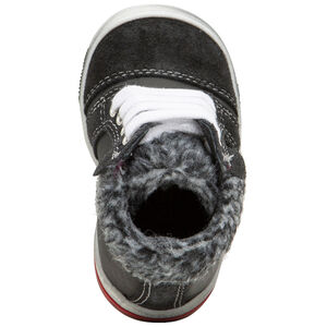 Δερμάτινα μποτάκια με κορδόνια και συνθετική γούνα γύρω από το άνοιγμα 