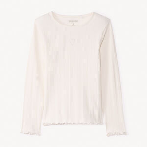 Μακρυμάνικη μπλούζα με κέντημα καρδιάς για κορίτσι 