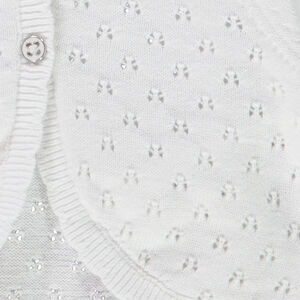 Γιλέκο πλεκτό σε διχτυωτό πλέγμα για μωρό κορίτσι 