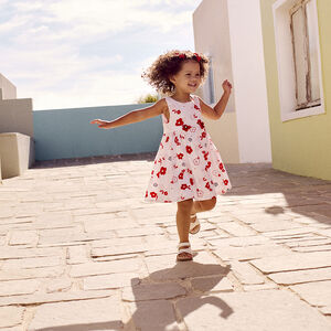 Αμάνικο φόρεμα με σχέδιο λουλούδια για bebe κορίτσι 