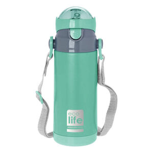 Θερμός ανοξείδωτος Ecolife Mint με καλαμάκι 400ml 