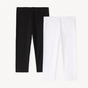 Σετ από 2 κοντά κολάν μονόχρωμα με τύπωμα λογότυπου για κορίτσι 