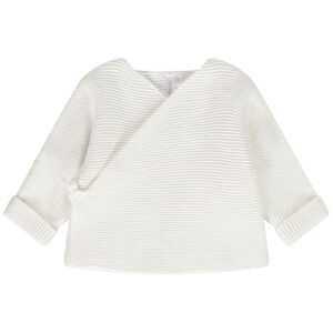 Γιλέκο από πλεκτό πουά mousse effet cache-coeur για bebe κορίτσι 