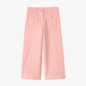 Παντελόνι τζιν φαρδύ με κουμπιά από συνθετική κεχριμπάρι για κορίτσι 