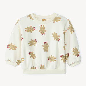 Φούτερ oversize με σχέδιο μπισκότα Χριστουγέννων για μωρό κορίτσι 