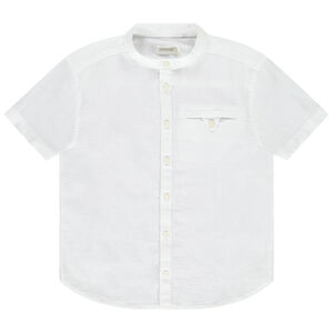 Πουκάμισο κοντομάνικο μονόχρωμο με γιακά mao 