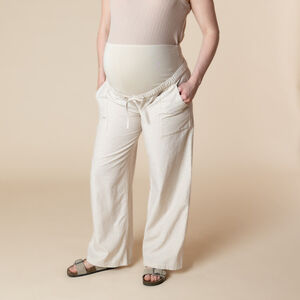 Φαρδύ και ελαφρύ παντελόνι εγκυμοσύνης με ψηλή ζώνη από ελαστικό jersey 