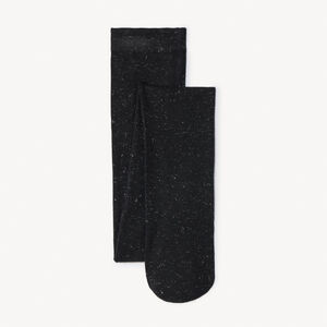 Πλεκτό καλσόν με ανάμειξη ασημί νήματος και εφέ chiné 