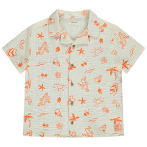 Πουκάμισο κοντομάνικο σε tetra imprimé vacances για αγόρι 