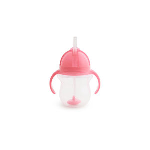 Munchkin Click Lock Tip & Sip Straw Cup Ροζ Ποτήρι με Ευέλικτο Καλαμάκι 6m+, 207ml 