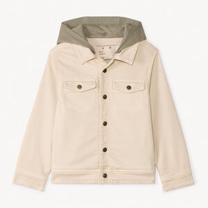 Πλεκτό τζιν μπουφάν με αποσπώμενη κουκούλα για αγόρια 